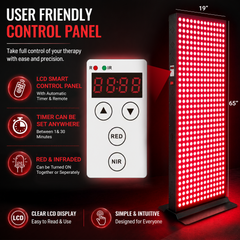 EXESAS Red & Infrared Light Therapy Device with Automatic 360° Rotating Horizontal/Vertical Stand, 800LED Dual-Chip, 6 Wavelengths, Full-Body Panel for Overall