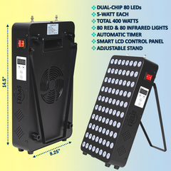 EXESAS 80 LED, 400W Dual-Chip, Red Light Therapy Device for Full Body 660nm & 850nm Infrared LED Panel for Beautiful Skin, Weight & Pain Management