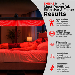 EXESAS Red-Light Therapy Device with Automatic Horizontal/Vertical Stand, 800LED Dual-Chip, 6 Wavelengths, Full-Body Panel for Overall