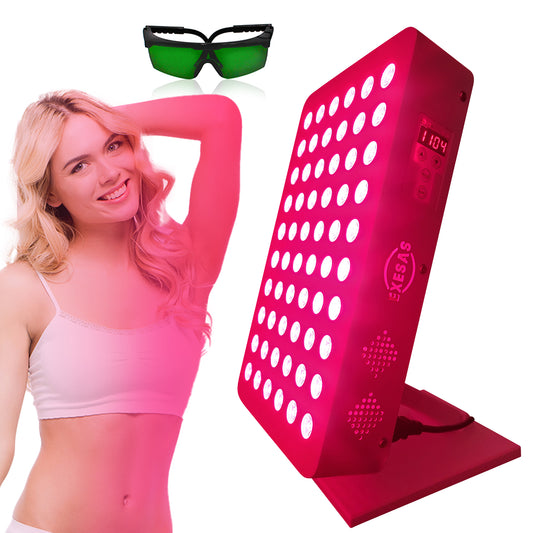 EXESAS Red Light 60 LED, 300W Dual-Chip, Therapy Device for Full Body 660nm & 850nm Infrared LED Panel for Beautiful Skin, Weight & Pain Management