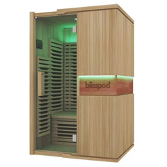 Blisspod | Milano | Full Spectrum Sauna | Canadian Hemlock Wood | Ultra Low EMF | 5 Far Infrared & 1 Red Glass Heater | Chromotherapy | Upto 2 Person