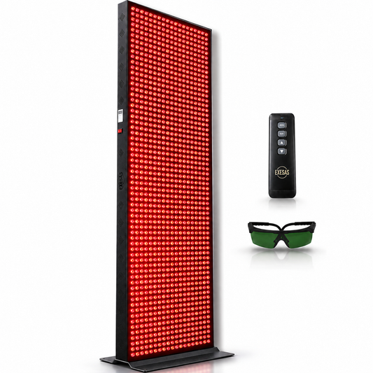 EXESAS     1216 LED, 6080W Dual-Chip, Red Light Therapy Device for Full Body, 4-Wavelengths Infrared LED Panel for Skin, Weight, Pain, Wellness