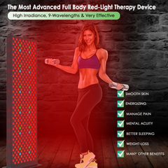 EXESAS 360 LED, 1800W Dual-Chip, Red Light Therapy Device for Full Body, 9-Wavelengths Infrared LED Panel for Skin, Weight, Pain, Wellness
