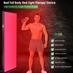 EXESAS  800 LED, 4000W Dual-Chip, Red Light Therapy Device for Full Body 660nm & 850nm Infrared LED Panel for Beautiful Skin, Weight & Pain Management