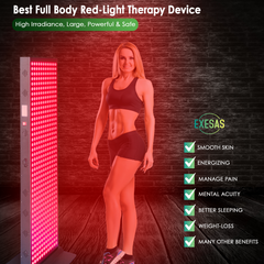 EXESAS 480 LED, 2400W Dual-Chip, Red Light Therapy Device for Full Body 660nm & 850nm Infrared LED Panel for Beautiful Skin, Weight & Pain Management