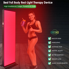 EXESAS  800 LED, 4000W Dual-Chip, Red Light Therapy Device for Full Body 660nm & 850nm Infrared LED Panel for Beautiful Skin, Weight & Pain Management