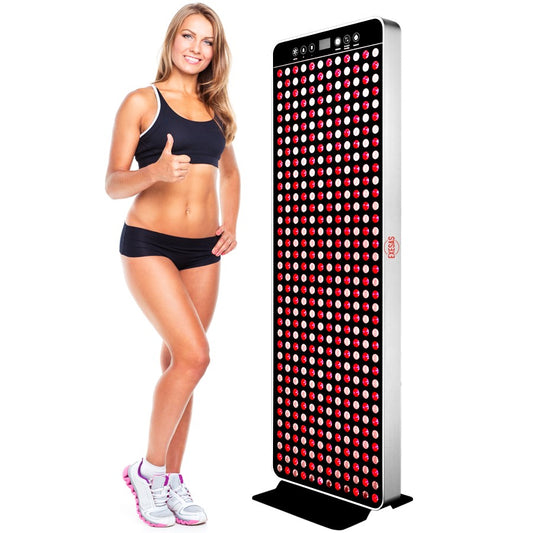 EXESAS 432 LEDs, 2160W Dual-Chip, Red Light Therapy Device for Full Body 660nm & 850nm Near Infrared LED Therapy Panel for Beautiful Skin, Weight & Pain Management, and Overall Wellness