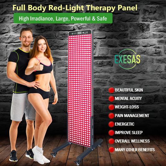 EXESAS 648 LED, 3240W Dual-Chip, Red Light Therapy Device for Full Body 660nm & 850nm Infrared LED Panel for Beautiful Skin, Weight & Pain Management