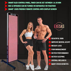 EXESAS PRO 1200 LED, 6000W Dual-Chip, Red Light Therapy Device for Full Body 660nm & 850nm Infrared LED Panel for Beautiful Skin, Weight & Pain Management