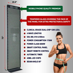 EXESAS   1200 LED, 6000W Dual-Chip, Red Light Therapy Device for Full Body 660nm & 850nm Infrared LED Panel for Beautiful Skin, Weight & Pain Management