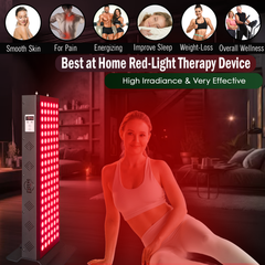 EXESAS 120 LED, 600W Dual-Chip, Red Light Therapy Device for Full Body, 4-Wavelengths Infrared LED Panel for Skin, Weight, Pain, Wellness