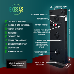 EXESAS 120 LED, 600W Dual-Chip, Red Light Therapy Device for Full Body 660nm & 850nm Infrared LED Panel for Beautiful Skin, Weight & Pain Management