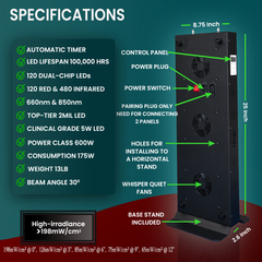 EXESAS 120 LED, 600W Dual-Chip, Red Light Therapy Device for Full Body 660nm & 850nm Infrared LED Panel for Beautiful Skin, Weight & Pain Management