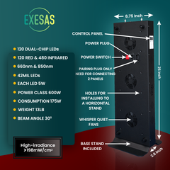 EXESAS 120 LED, 600W Dual-Chip, Red Light Therapy Device for Full Body 660nm & 850nm Infrared LED Panel for Beautiful Skin, Weight & Pain Management