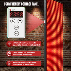 EXESAS Red-Light Therapy Device with Automatic Horizontal/Vertical Stand, 800LED Dual-Chip, 6 Wavelengths, Full-Body Panel for Overall
