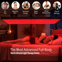 EXESAS Red-Light Therapy Device with Automatic Horizontal/Vertical Stand, 800LED Dual-Chip, 6 Wavelengths, Full-Body Panel for Overall