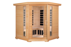 Blisspod, Vienna, Corner Spacious Far Infrared Sauna Canadian Hemlock Ultra Low EMF, 12 Heaters, 4-5 Persons