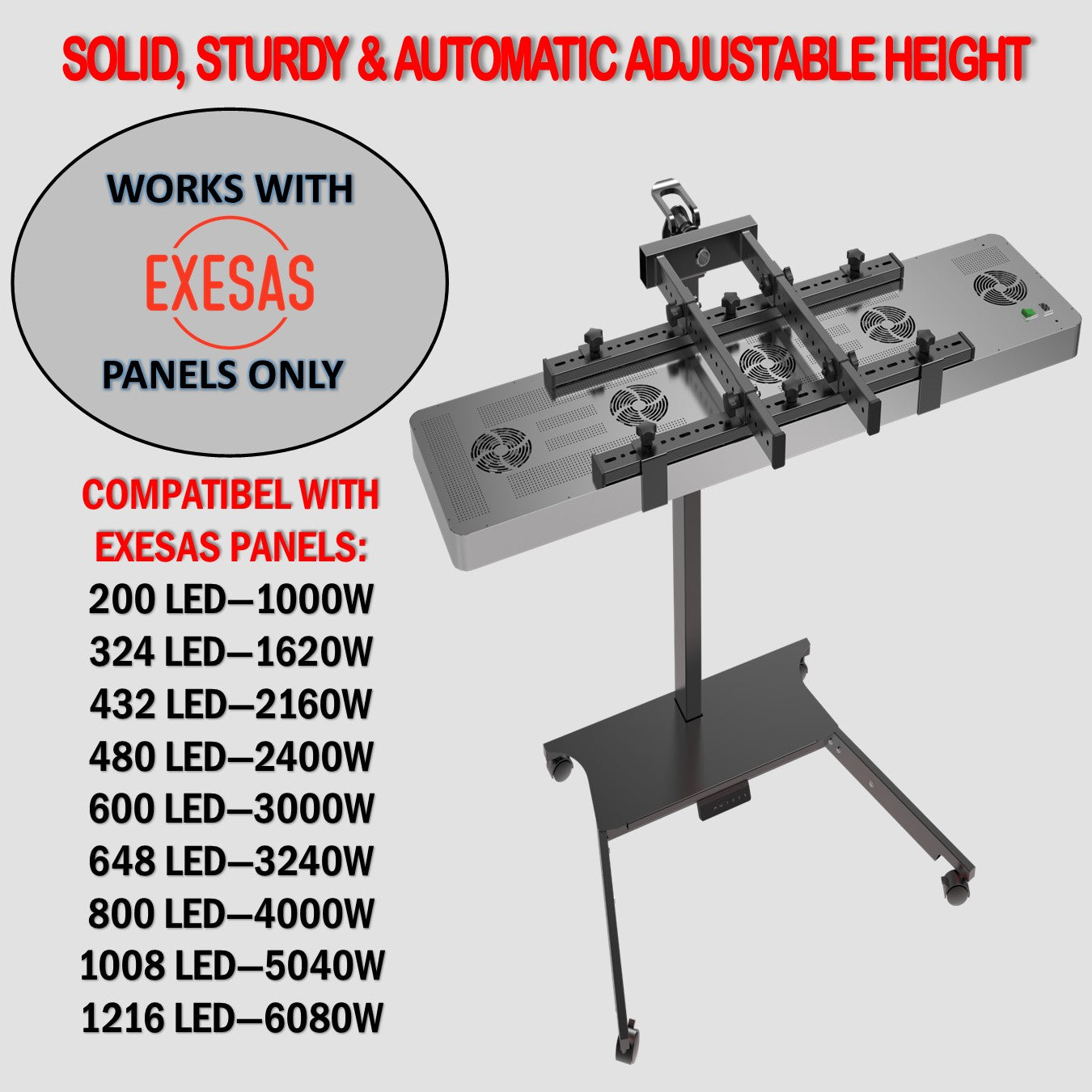 Power Operated Standee Horizontal/Vertical Powered Automatic Rolling Stand for EXESAS Red Lig ...