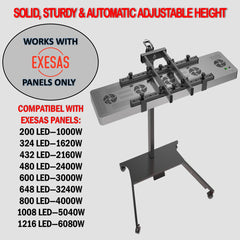 Horizontal/Vertical Powered Automatic Rolling Stand for EXESAS Red Light Therapy Panels, Auto Height Adjustment, (Panel Sold Separately)
