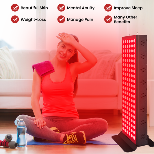 EXESAS 120 LED, 600W Dual-Chip, Red Light Therapy Device for Full Body 660nm & 850nm Infrared LED Panel for Beautiful Skin, Weight & Pain Management