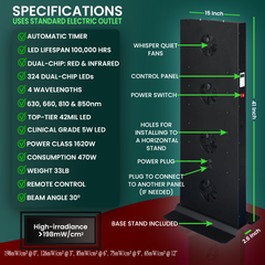 EXESAS 324 LED, 1620W Dual-Chip, Red Light Therapy Device for Full Body, 4-Wavelengths Infrared LED Panel for Skin, Weight, Pain, Wellness