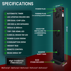 EXESAS 200 LED, 1000W Dual-Chip, Red Light Therapy Device for Full Body 660nm & 850nm Infrared LED Panel for Beautiful Skin, Weight & Pain Management