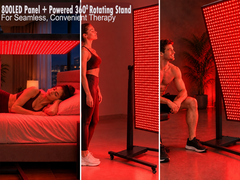 EXESAS Red-Light Therapy Device with Automatic Horizontal/Vertical Stand, 800LED Dual-Chip, 6 Wavelengths, Full-Body Panel for Overall