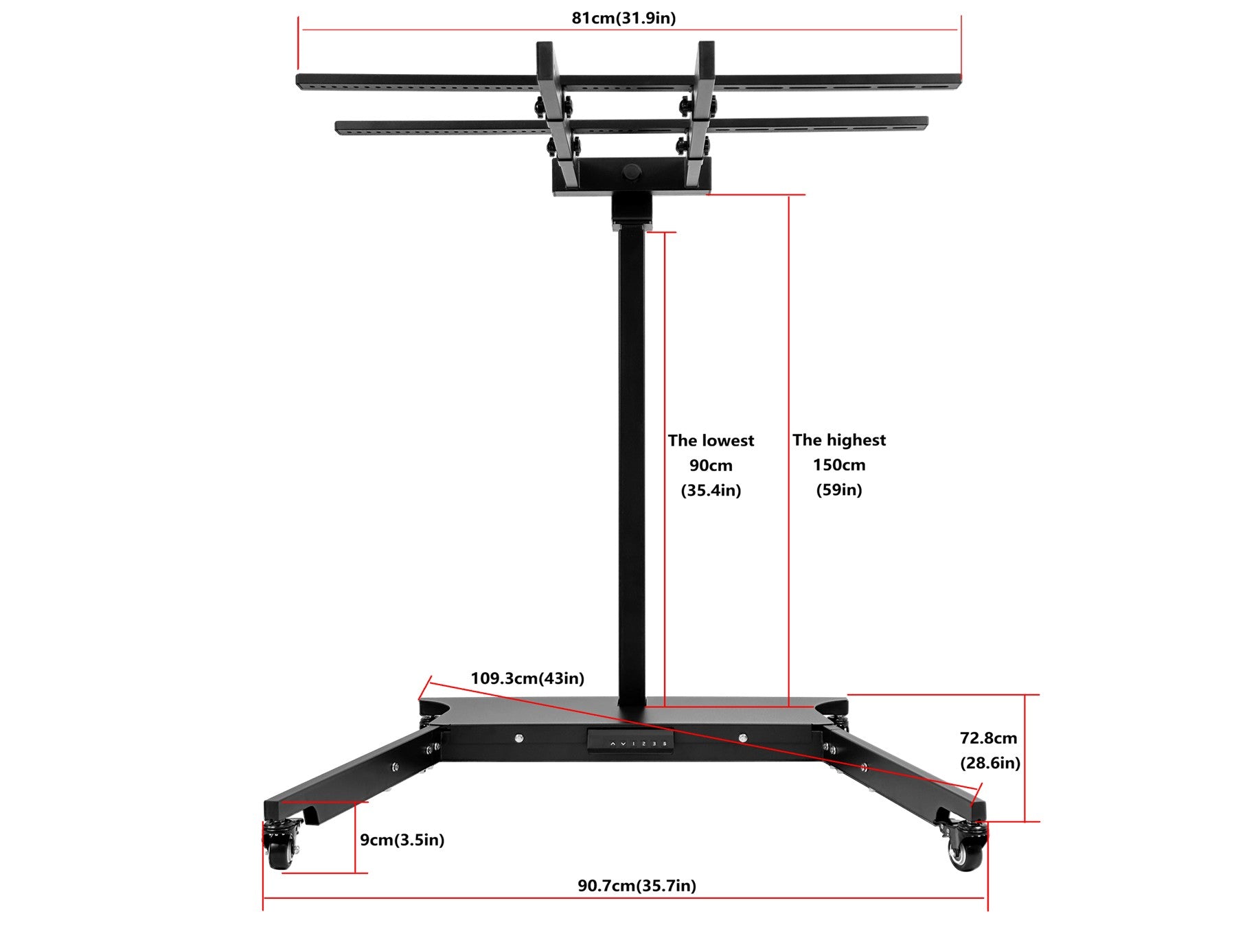 Horizontal/Vertical Powered Automatic Rolling Stand for EXESAS Red Lig ...