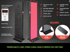 EXESAS 600 LED, 3000W Dual-Chip, Red Light Therapy Device for Full Body 660nm & 850nm Infrared LED Panel for Beautiful Skin, Weight & Pain Management