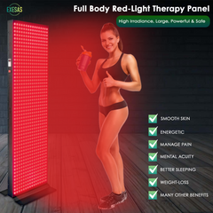 EXESAS  800 LED, 4000W Dual-Chip, Red Light Therapy Device for Full Body 660nm & 850nm Infrared LED Panel for Beautiful Skin, Weight & Pain Management