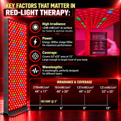 EXESAS 360 LED, 1800W Dual-Chip, Red Light Therapy Device for Full Body, 9-Wavelengths Infrared LED Panel for Skin, Weight, Pain, Wellness