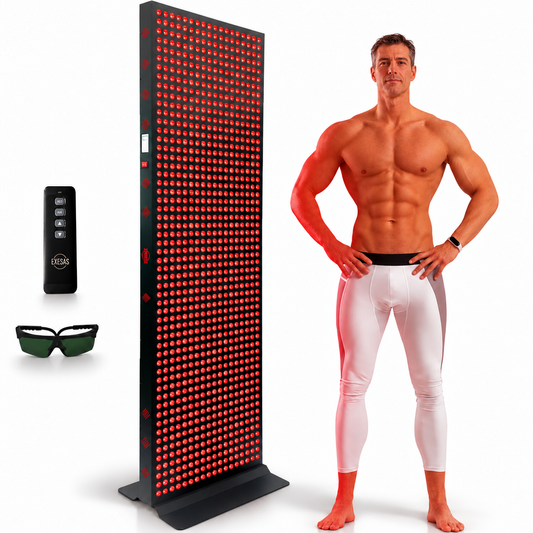 EXESAS    1008 LED, 5040W Dual-Chip, Red Light Therapy Device for Full Body, 6-Wavelengths Infrared LED Panel for Skin, Weight, Pain, Wellness