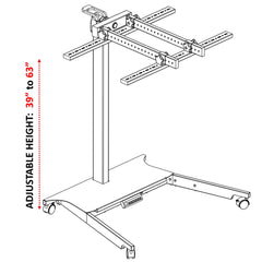 Horizontal/Vertical Powered Automatic Rolling Stand for EXESAS Red Light Therapy Panels, Auto Height Adjustment, (Panel Sold Separately)