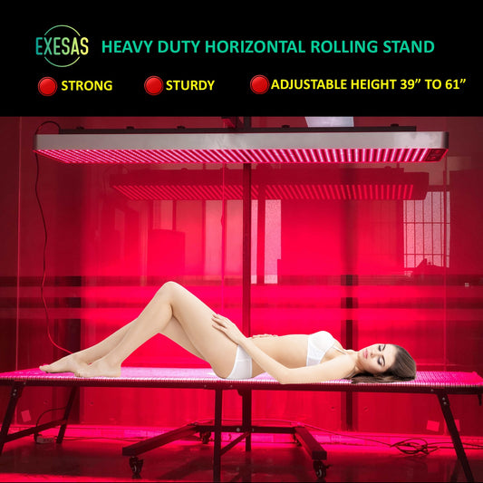 Horizontal  Rolling Stand for EXESAS Red Light Therapy Panels, Compatible only with EXESAS Panels. (Stand Only, Panel Sold Separately)