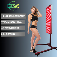 Horizontal  Rolling Stand for EXESAS Red Light Therapy Panels, Compatible only with EXESAS Panels. (Stand Only, Panel Sold Separately)