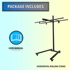 Horizontal  Rolling Stand for EXESAS Red Light Therapy Panels, Compatible only with EXESAS Panels. (Stand Only, Panel Sold Separately)